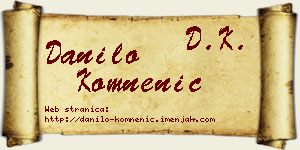Danilo Komnenić vizit kartica